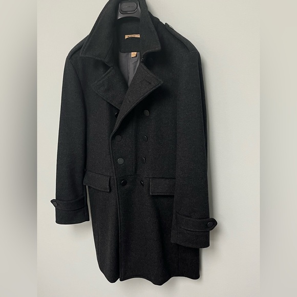 John Varvatos Grey double breasted trench coat. Size small - Picture 11 of 16